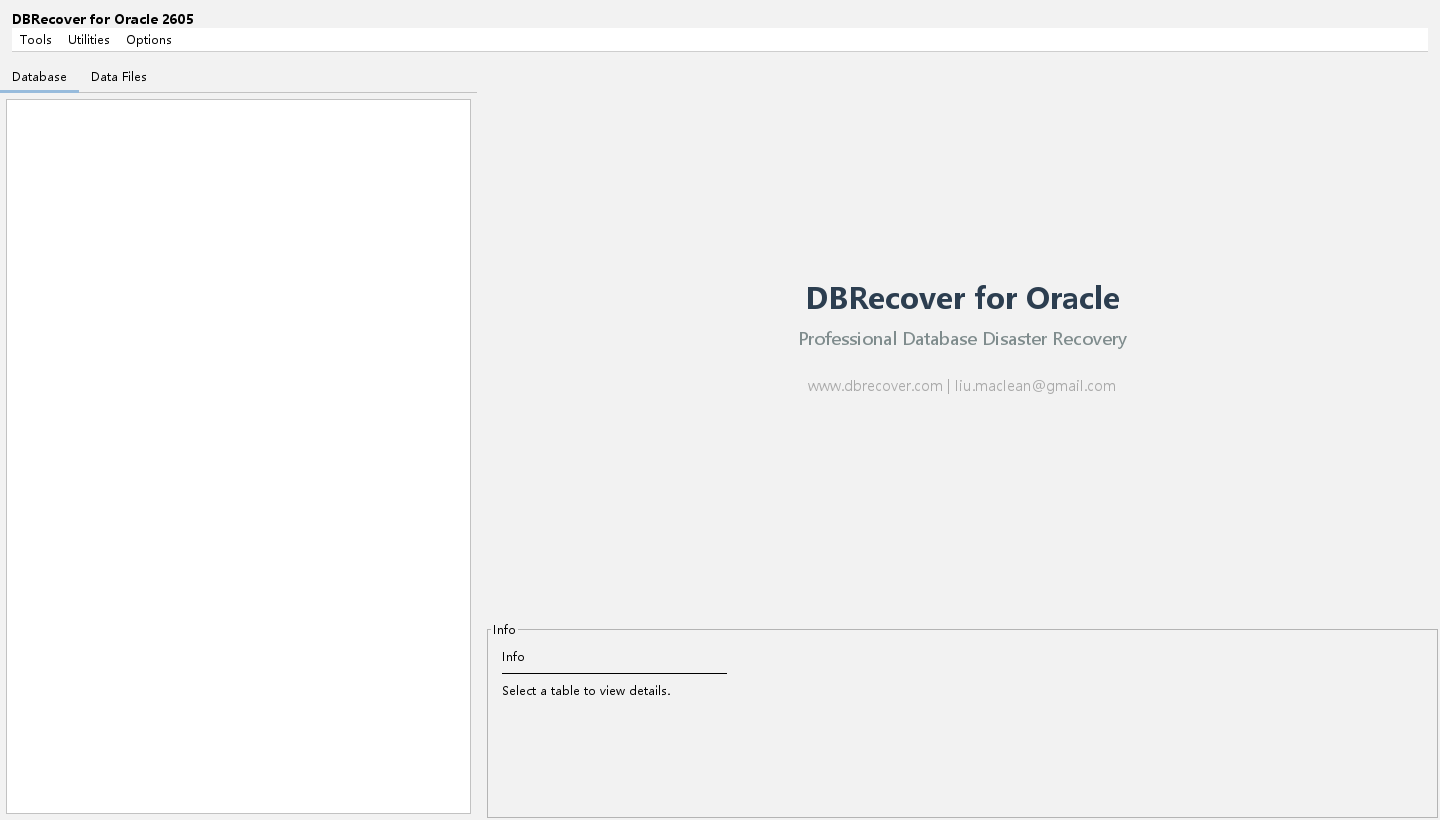 DBRecover main window